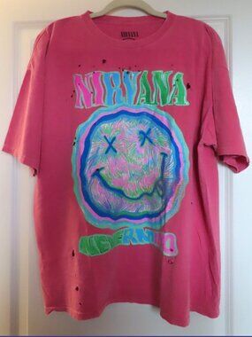Urban Outfitters Nirvana band Tshirt Vintage Washed Distressed Oversized Fit